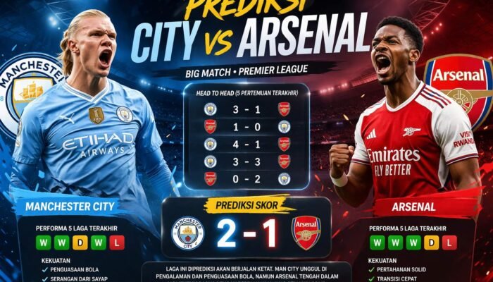 Prediksi City vs Arsenal Duel Panas Liga Inggris