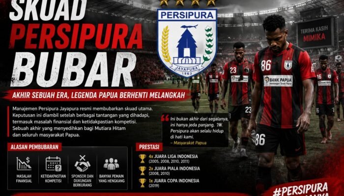 Skuad Persipura Bubar Setelah Gagal Promosi Liga 1