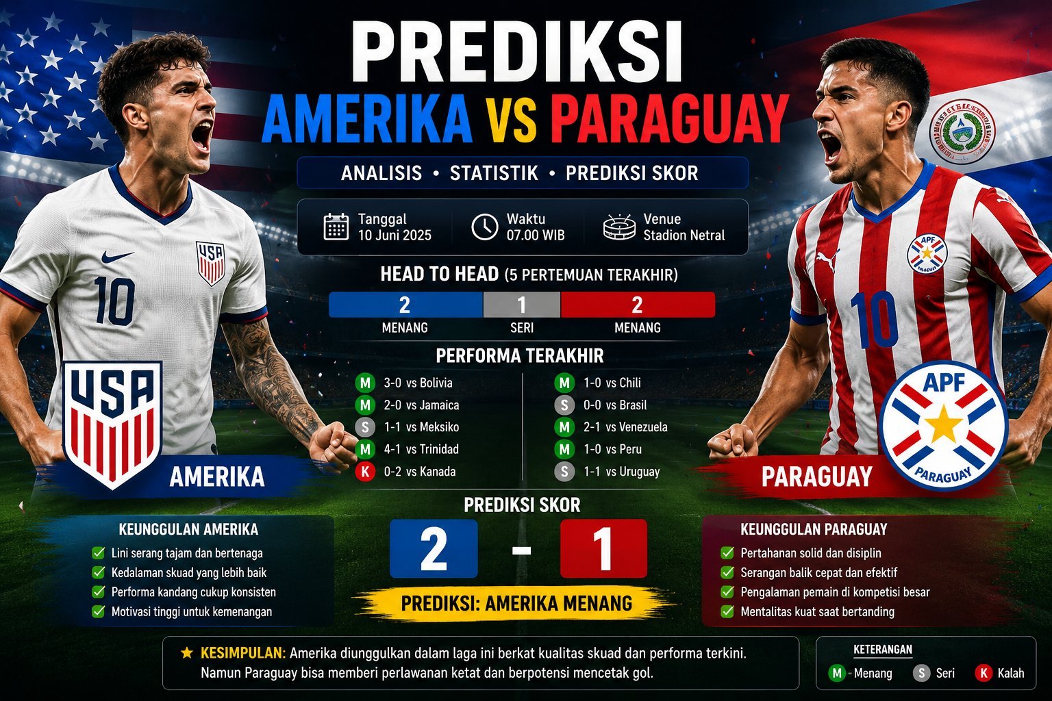 Prediksi Amerika vs Paraguay