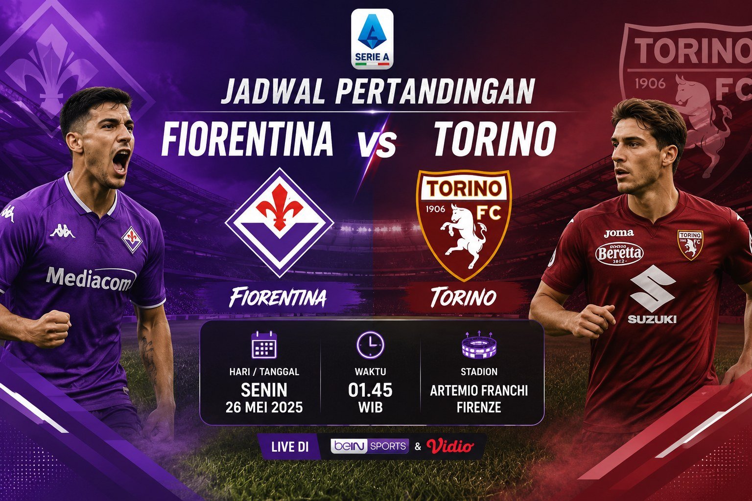 Jadwal Fiorentina vs Torino