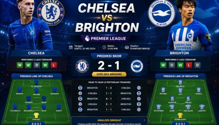Prediksi Chelsea vs Brighton Jadi Sorotan Liga Inggris